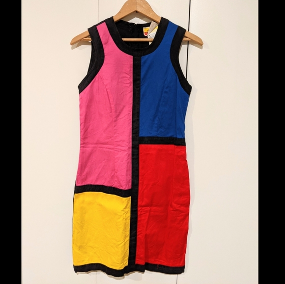 Colorblock mini dress, sz. 5/6, cotton - Picture 1 of 3